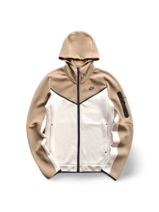NK TECH FLEECE – MANDORLA MARRONE/BIANCO (completo)